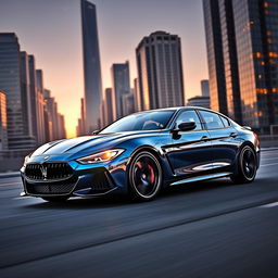 A stunning fusion of a Maserati Ghibli and BMW M5, showcasing the sleek, aggressive lines of both luxury sports sedans