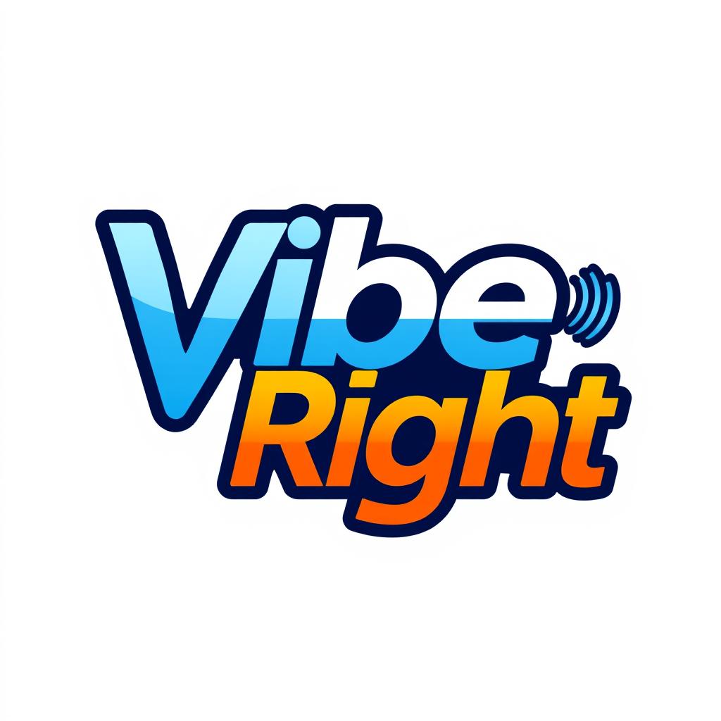 A modern and energetic logo for 'Vibe Right'