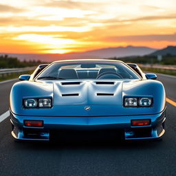 A stunning fusion of a classic Buick LeSabre and a sleek Lamborghini Diablo, showcasing a unique design that combines the graceful curves of the LeSabre with the aggressive lines of the Diablo