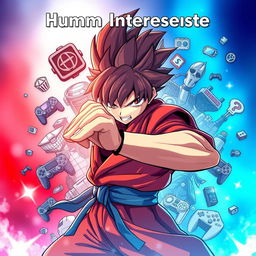 A captivating and immersive thumbnail combining elements from anime, games, movies, and manga, featuring a determined protagonist inspired by anime characters in a battle pose