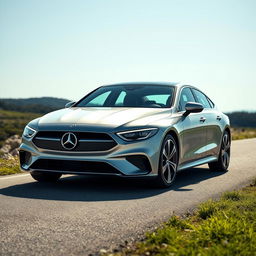 A sleek, modern vehicle design that blends the elegance of a 2018 Mercedes C220 with the sporty aesthetics of a 2022 Volkswagen Arteon