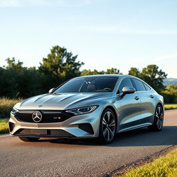 A sleek, modern vehicle design that blends the elegance of a 2018 Mercedes C220 with the sporty aesthetics of a 2022 Volkswagen Arteon