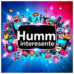 An engaging and colorful thumbnail featuring the channel name 'Humm Interessante' prominently displayed in the center