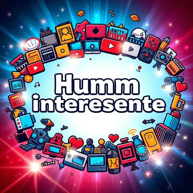 An engaging and colorful thumbnail featuring the channel name 'Humm Interessante' prominently displayed in the center