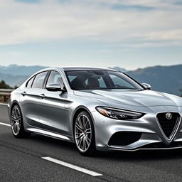 A stunning fusion of a Mercedes C220 and the 2024 Alfa Romeo Stradale 33, featuring sleek lines and an aerodynamic body shape