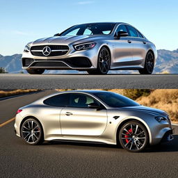A stunning fusion of a Mercedes C220 and the 2024 Alfa Romeo Stradale 33, featuring sleek lines and an aerodynamic body shape