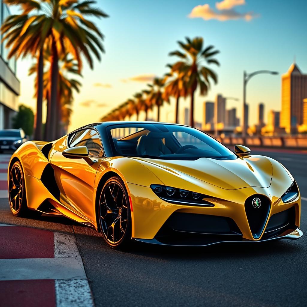 A 2024 Alfa Romeo Stradale 33 designed in the striking style reminiscent of Lamborghini