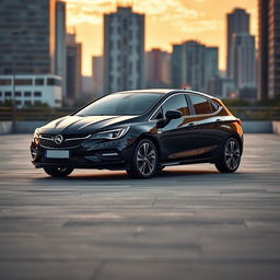 A stunning 2023 Opel Astra in sleek black color, showcasing its modern design and aerodynamic lines