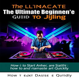 An engaging book cover for 'The Ultimate Beginner's Guide to DJing: How to Start and Master the Art Quickly'