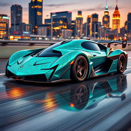 A stunning and unique fusion of a Lamborghini Sesto Elemento and a 1957 Chevrolet Bel Air, seamlessly blended to create a completely new supercar design
