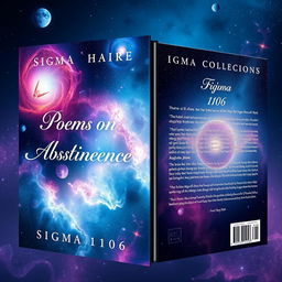 A full wrap around book cover design for a poetry collection titled 'Poems on Abstinence' by author 'Sigma 1106'
