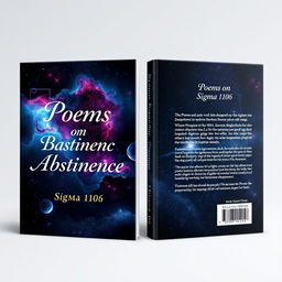 A full wrap around book cover design for a poetry collection titled 'Poems on Abstinence' by author 'Sigma 1106'