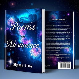 A full wrap around book cover design for a poetry collection titled 'Poems on Abstinence' by author 'Sigma 1106'