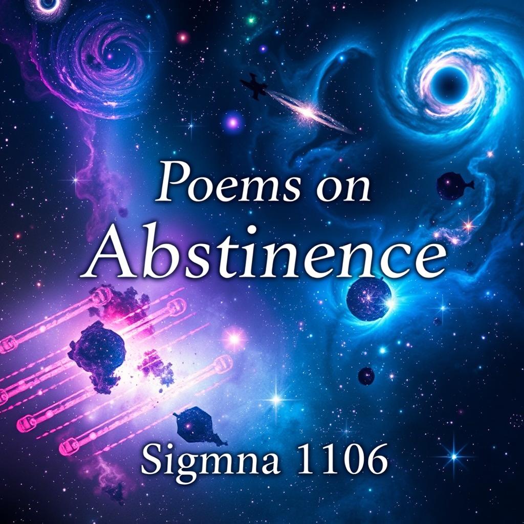 A visually striking ebook cover for a poetry collection titled 'Poems on Abstinence' by author 'Sigma 1106'