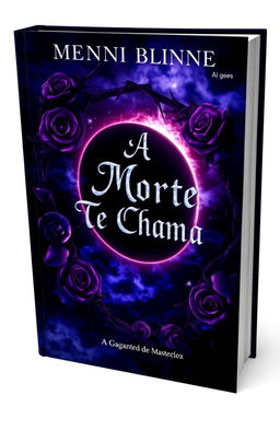 A dark-themed book cover featuring a haunting and mysterious atmosphere with deep blue and purple tones