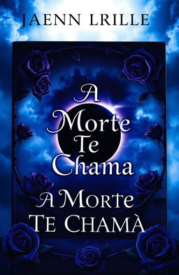 A dark-themed book cover featuring a haunting and mysterious atmosphere with deep blue and purple tones