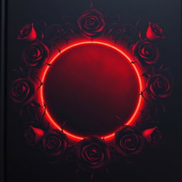 A dark-themed book cover design featuring deep shades of red and black