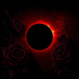 A dark-themed book cover design featuring intense shades of red and black