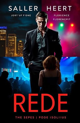 A book cover that blends the glamour of a pop concert with the tension of a crime mystery