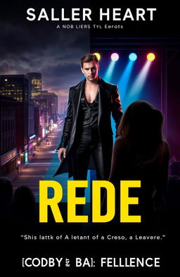 A book cover that blends the glamour of a pop concert with the tension of a crime mystery