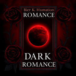 A dark romance-themed book cover featuring a rich palette of deep red and black