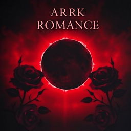 A dark romance-themed book cover featuring a rich palette of deep red and black