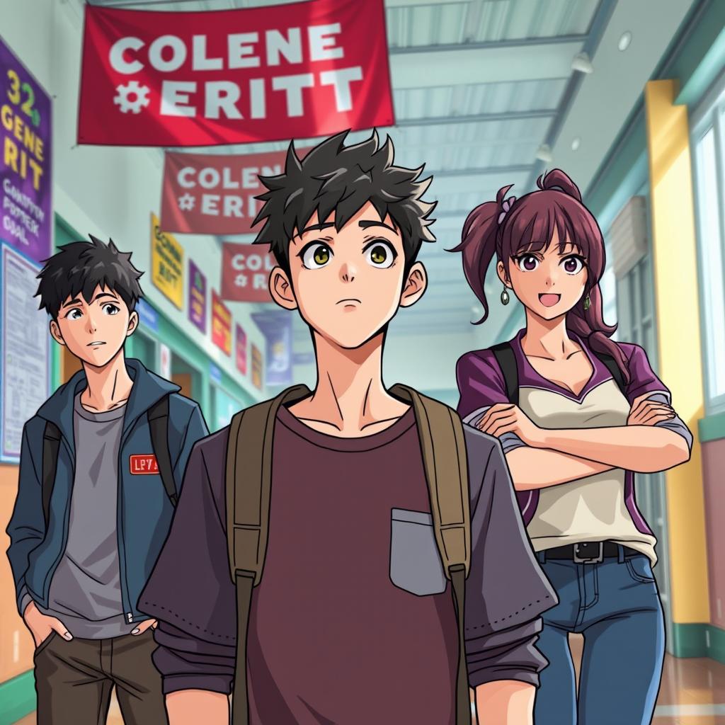 In a vibrant high school setting, the story revolves around Lucas Silva, an ordinary teenager who is anxiously awaiting his turn for the government process known as 'Gene Rift' that grants superhuman abilities