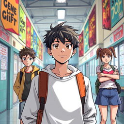 In a vibrant high school setting, the story revolves around Lucas Silva, an ordinary teenager who is anxiously awaiting his turn for the government process known as 'Gene Rift' that grants superhuman abilities