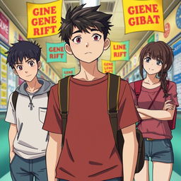 In a vibrant high school setting, the story revolves around Lucas Silva, an ordinary teenager who is anxiously awaiting his turn for the government process known as 'Gene Rift' that grants superhuman abilities