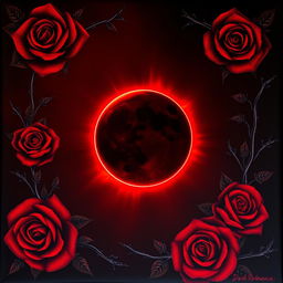 A dark romance-themed book cover featuring a rich and alluring palette of deep red and black
