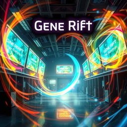 In a captivating and futuristic world where genetics has evolved to grant superhuman abilities, the cover for "Gene Rift" features an artistic representation of the central theme without any characters