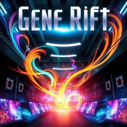 In a captivating and futuristic world where genetics has evolved to grant superhuman abilities, the cover for "Gene Rift" features an artistic representation of the central theme without any characters