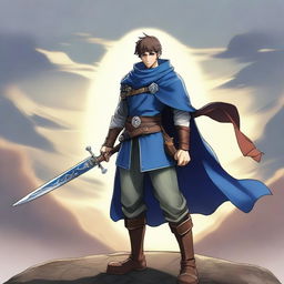 Ike, the renowned character from Fire Emblem, standing gallantly with his sword Ragnell