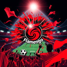 A vibrant and dynamic illustration celebrating the spirit of the Flamengo football team