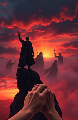 A dramatic scene depicting themes of revenge, freedom, betrayal, and love