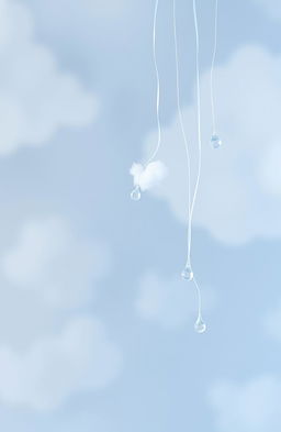 A serene and dreamy background featuring soft blue and white tones, creating a calming atmosphere