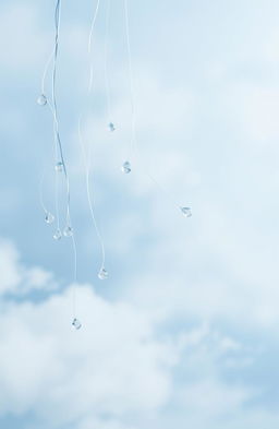 A serene and dreamy background featuring soft blue and white tones, creating a calming atmosphere