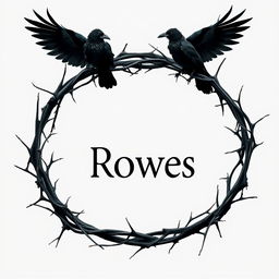 A captivating Wattpad cover design featuring a thorny frame encasing dark, mysterious crows