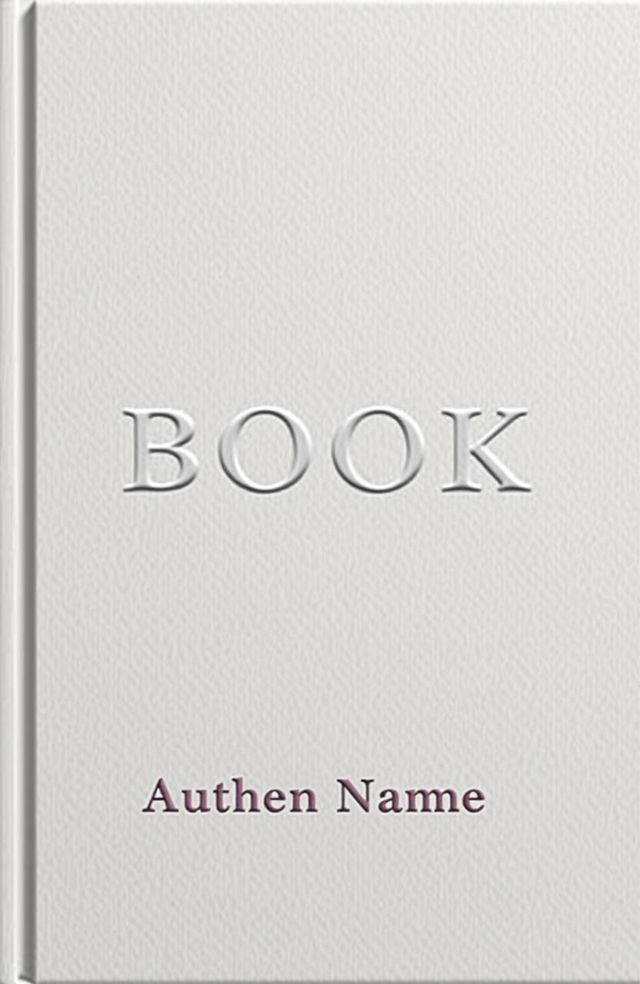 A book cover design featuring a digitally embossed title and author's name, creating a realistic tactile feel