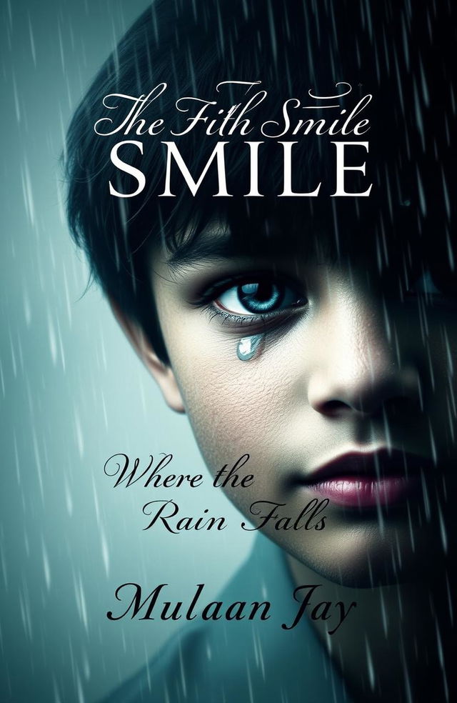 An artistic cover design for a book titled 'The Fifth Smile'