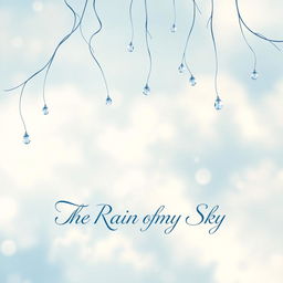 A serene and dreamy background featuring soft blue and white tones, creating a calming atmosphere