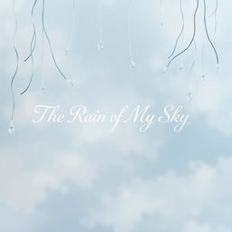 A serene and dreamy background featuring soft blue and white tones, creating a calming atmosphere