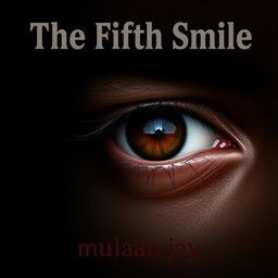 An aesthetic and solid design featuring a close-up of a realistic teary male brown eye, set against a deep black background that enhances the richness of the eye's details