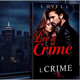 A captivating book cover design for a novel titled 'Love in Crime'