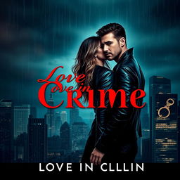 A captivating book cover design for a novel titled 'Love in Crime'