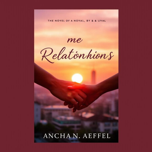 A beautifully designed book cover for a novel about relationships, featuring a pair of intertwined hands in the foreground, symbolizing connection and intimacy