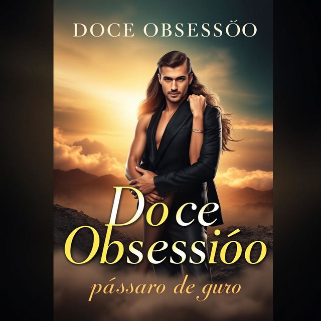 A captivating book cover for the title 'Doce Obsessão' with the subtitle 'pássaro de ouro'