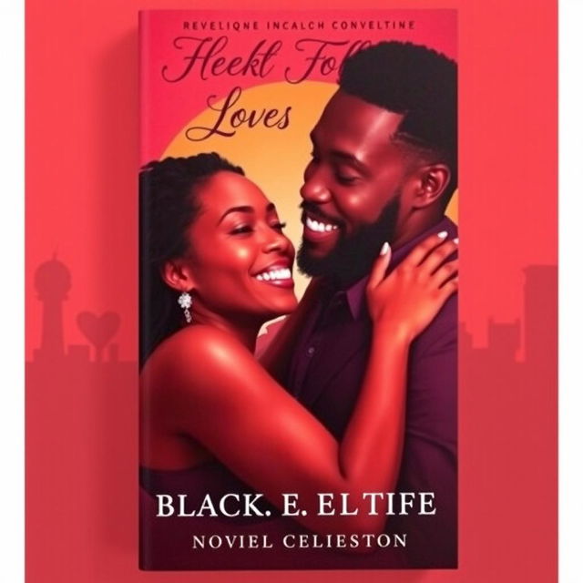 A striking book cover for a novel about Black relationships, featuring a portrait of a loving couple tightly embracing, their faces mirroring joy and connection