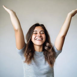 A joyful 20-year-old woman.