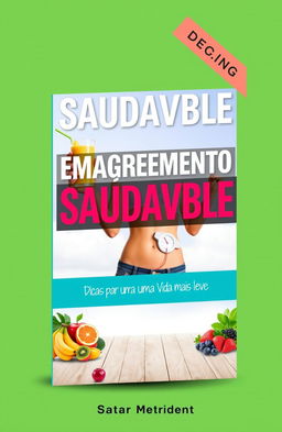 An eye-catching ebook cover design focused on weight loss, featuring vibrant colors and engaging graphics